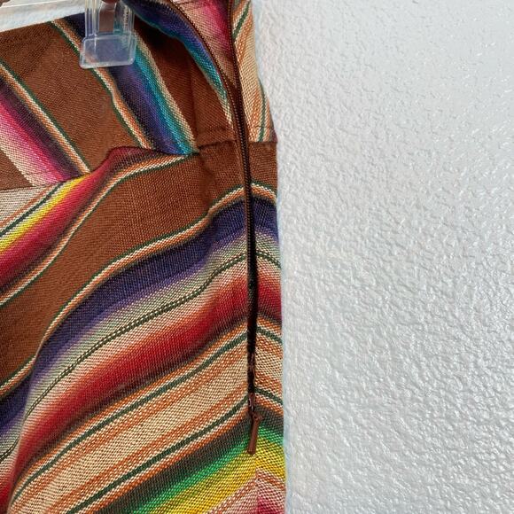 Lauren Ralph Lauren Serape 100% Linen Colorful Long Skirt - Picture 8 of 8